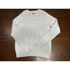 Cable Knit Sweater Men Large Twee Academia Preppy Grunge Winter Fall Super Soft